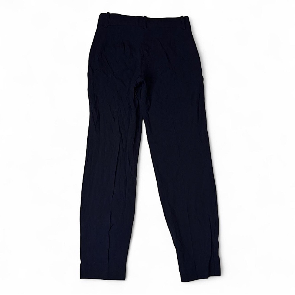 Sézane Navy Blue Tailored Pants FR 34 US 2 High Rise Slim Fit Trousers - Picture 5 of 9